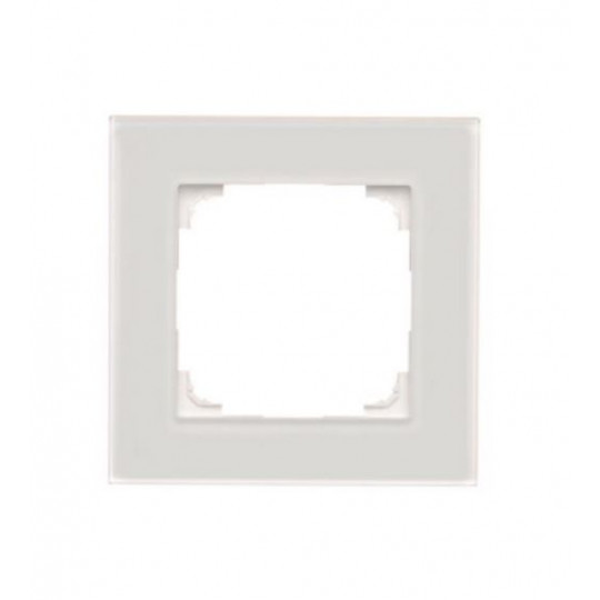 Simon55 Nature Ramka 1-krotna szklana szkło mrożone białe TRN1/170