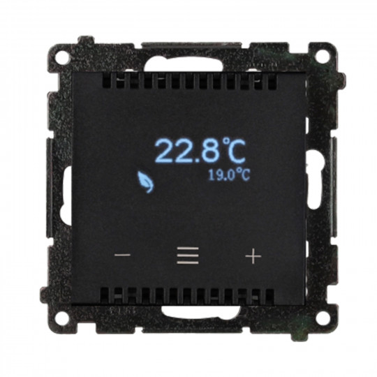 Simon55 Termostat programowalny z wyświetlaczem Wi-Fi czarny mat TETD2W.01/149