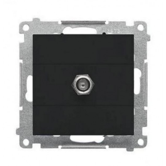 Simon55 Gniazdo antenowe typu „F” pojedyncze moduł czarny mat TASF1.01/149