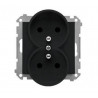 Simon55 Gniazdo wtyczkowe podwójne z uziemieniem moduł 16A szybkozłącza czarny mat TGZ2MCZ.01/149