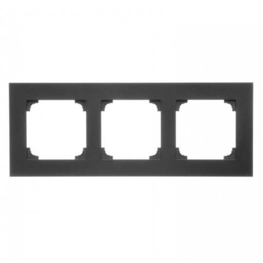 Simon55 Ramka 3-krotna czarny mat TR3/149