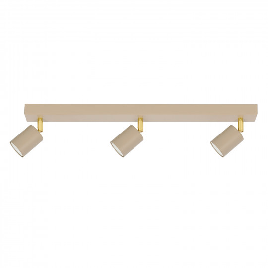 Lampa listwa sufitowa trzy tuby MATI-3 beż złoto kaszmir do sypialni KAJA
