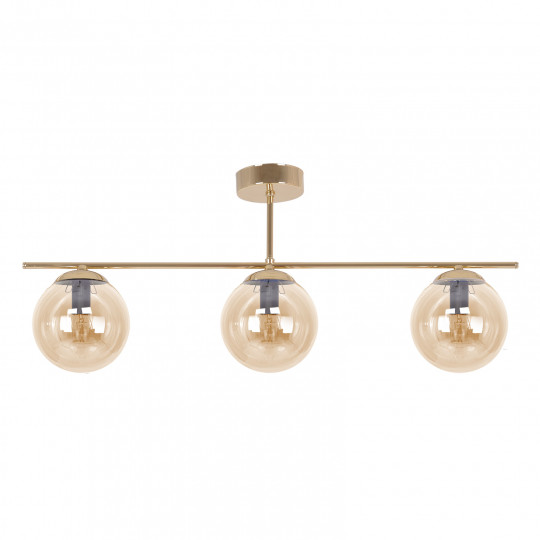 Lampa sufitowa nowoczesna złote kule GRAND 3xE14 złoto-bursztynowy K-5412 KAJA