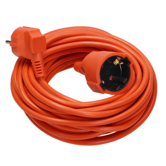 Przedłużacz ogrodowy jednogniazdowy pomarańczowy Schuko PVC 3x1mm² długość 40m GES-1(GS)/40M VIRONE