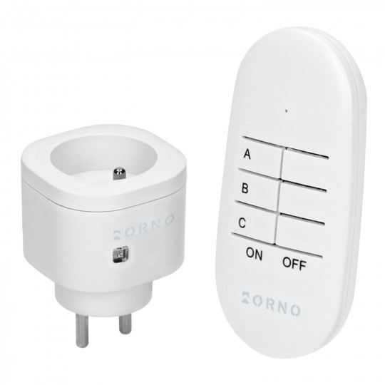 Bezprzewodowe gniazdo mini sterowane pilotem 1+1 OR-GB-461 ORNO