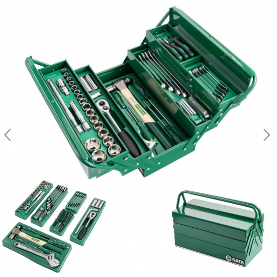 SKRZYNIA NARZĘDZIOWA ROZKŁADANA + WYPOSAŻENIE 70 elemtów ST95104A70-6 SATA