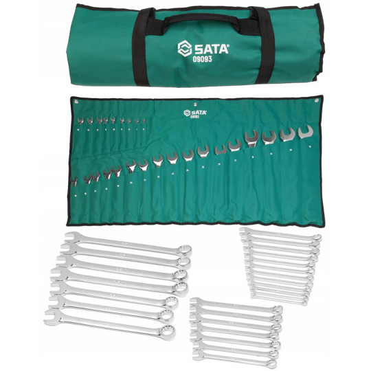 ZESTAW KLUCZY PŁASKO-OCZKOWYCH 26 sztuk + SASZETKA ST09093 SATA