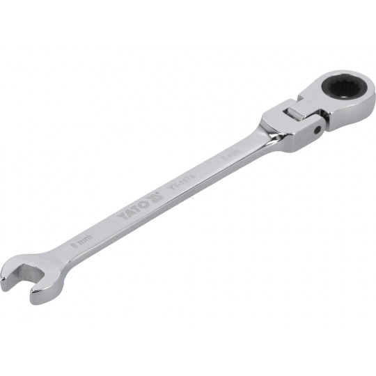 Klucz płasko-oczkowy grzechotką i przegubem 8mm YT-1674 YATO