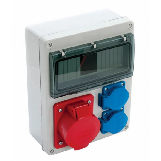 Rozdzielnica VR-24 8M natynkowa siłowa budowlana z gniazdami 1x16/5 2x250V 962-14 VIPLAST