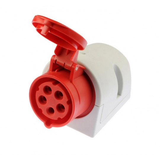 Gniazdo siłowe stałe 32A 5P 400V czerwone IP44 125-6 PCE