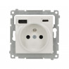 Simon54 Gniazdo z ładowarką USB, C+A, 2,1A, 16A, biały DGZ1ZUSB2CA.01/11