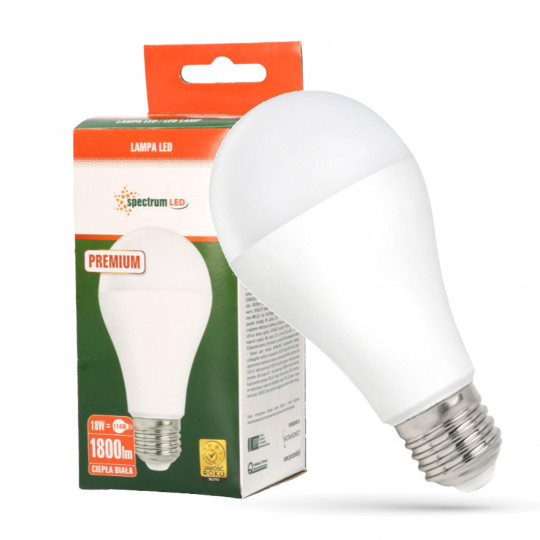 LED 18W E27 A65 Premium WW Spectrum bulb