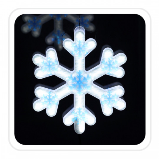 Oświetlenie dekoracje świąteczne na okno ŚNIEŻYNKA NIEBIESKA 30CM NEON LED zimna barwa CW LED8325 CHOMIK