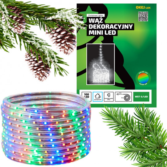 Wąż świetlny dekoracyjny MINI lampki świąteczne WST-5/LED 5m MULTIKOLOR OKEJ