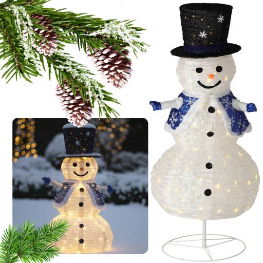 Bałwan ozdoba świąteczna przed dom ciepły biały 1,2m zewnętrzny LED8400 CHOMIK