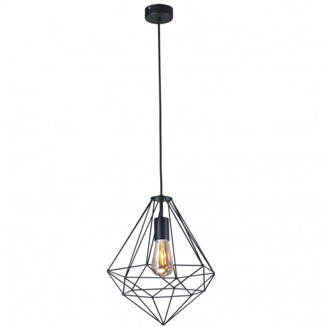 Pendant lamp I K-4000 black braided E27 Kaja