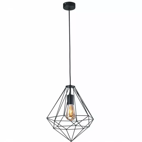 MARKO I K-4000 black braided E27 pendant lamp Kaja