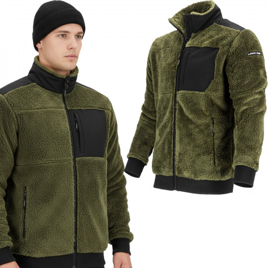 Bluza robocza polar SHERPA na suwak kieszenie zielona rozmiar L L4015403 LAHTI PRO