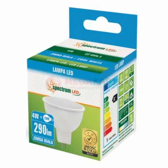 Żarówka LED MR16 4W 12V SMD2835 b.zimna Spectrum