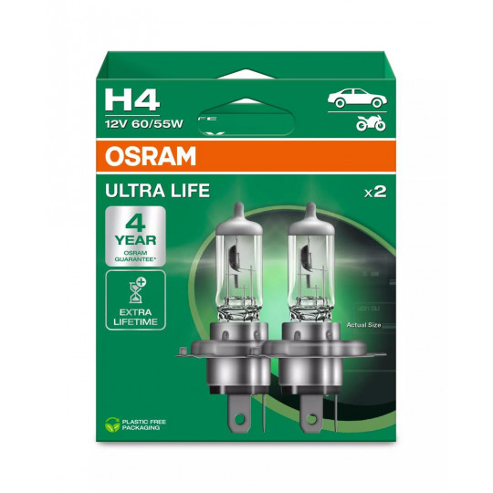 Żarówka samochodowa H4 12V 55W Ultra Life 2 sztuki OSRAM