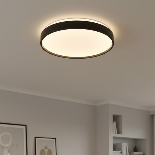 Lampa plafon sufitowy okrąagły SARA LED C 12W neutralna barwa NW czarny 04896 STRUHM