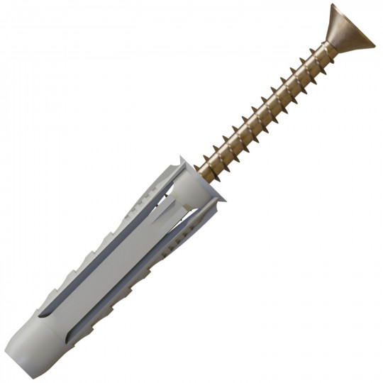 Kołek rozporowy uniwersalny z wkrętem RXS śr. wiercenia: ø6mm , wkręt: ø4,0x40mm 1 SZTUKA RXS-6/4,0x40 STALCO PERFECT