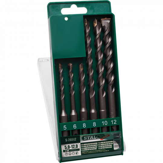 Wiertła do betonu SDS+ zestaw 6 sztuk 5-12mm S-26512 STALCO