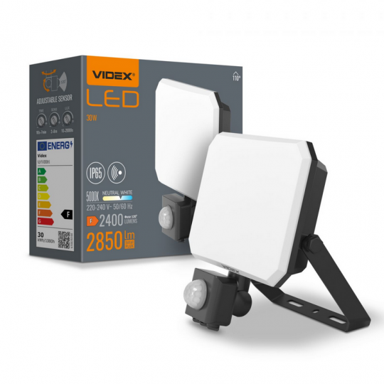 Naświetlacz LED z czujnikiem ruchu 30W VLE-F3-0305B-S VIDEX