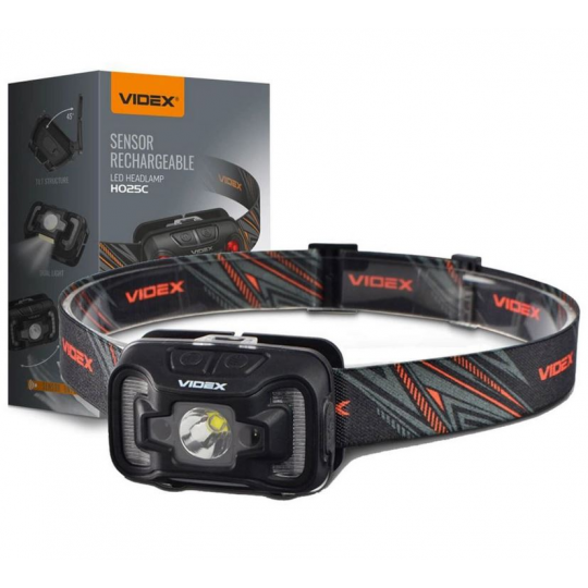 Latarka Czołowa LED Akumulatorowa Czujnik Dotykowy 5W + COB 310lm 5000K H025C VIDEX