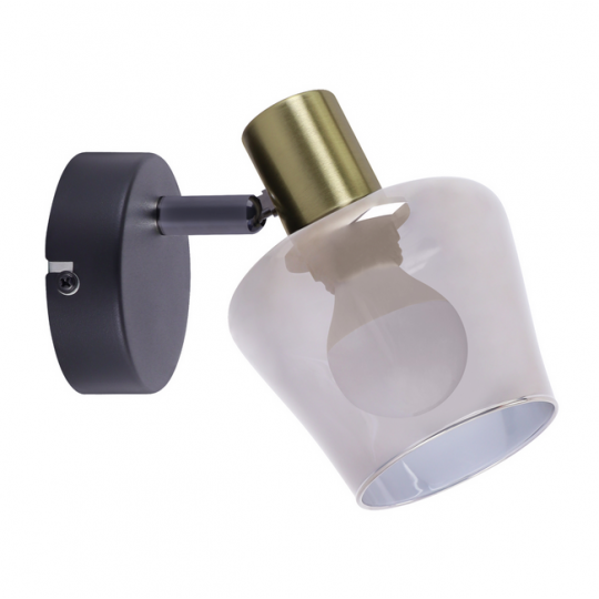 Lampa kinkiet ścienny AYRA 1C czarno-złoty E14 04958 STRUHM