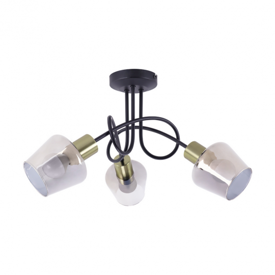 Lampa sufitowa żyrandol AYRA-3G czarno-złota 3xE14 04960 STRUHM