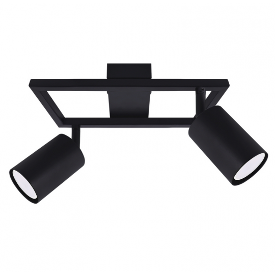Lampa sufitowa nowoczesna HUBERT-2L czarna 2xGU10 04963 STRUHM