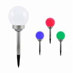 Lampa solarna KULA RGB 20 inox 20cm CW 309303