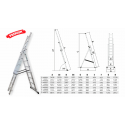 ALUMINIUM ladder 3 elements. 3.5m STALCO 3x7 S-40551