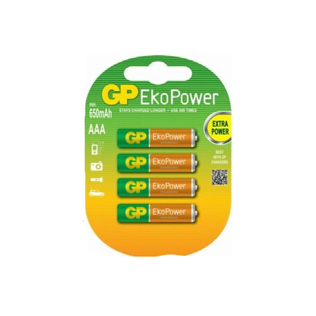 GP EkoPower 1.2V 630mAh rechargeable batteries (op.4pcs)