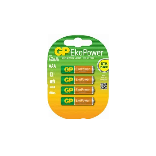 GP EkoPower 1.2V 630mAh4 rechargeable batteries GP