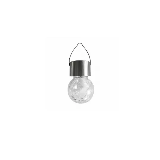 Lampka solarna wisząca kulka szkło/inox RGB 304704