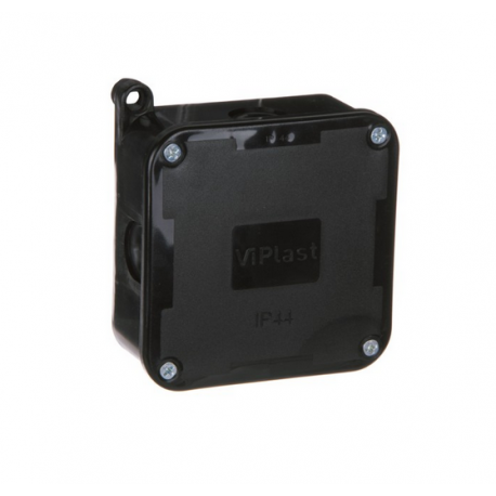 Black n/t IP44 4-screw hollow box 064-05 Vipla