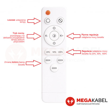 LED plafond DESERT K 72W 43cm effect + remote control 312723