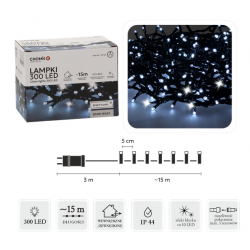 LAMPKI LED 300L ZIMNY BIAŁY...