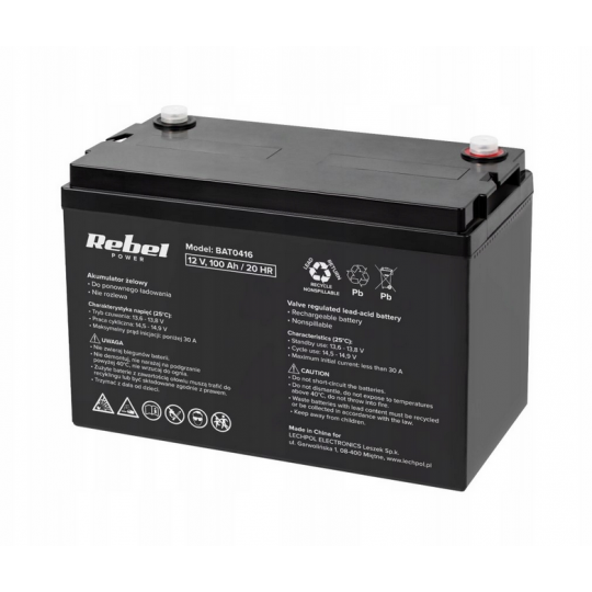Akumulator żelowy 12V 100Ah BAT0416 Rebel