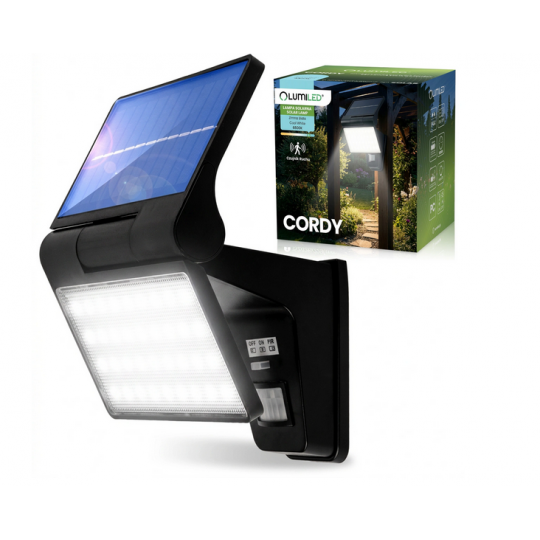 Lampa solarna LED CORDY z czujnikiem ruchu barwa zimna IP44 LUMSOL3020