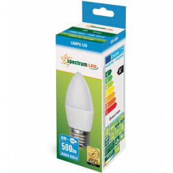 LED bulb E27 candle 6W 230V cold CW Spectrum