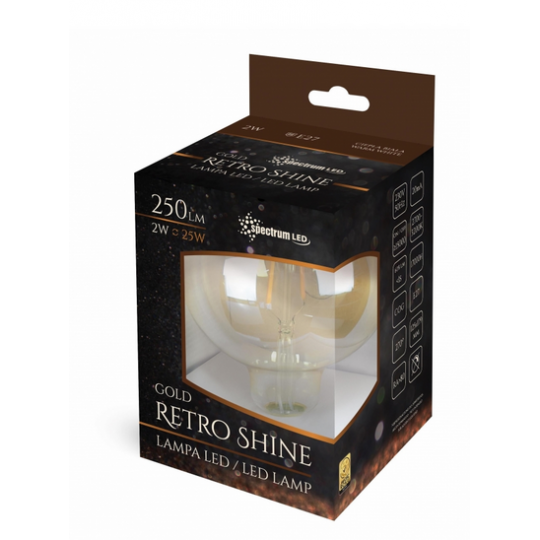 RETRO LED GLOB COG E27 2W WW RETRO SHINE light bulb Spectrum