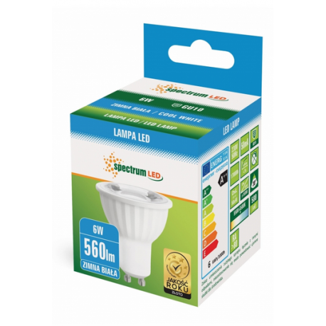 LED bulb GU10 6W 230V 38st cold CW SPECTRUM