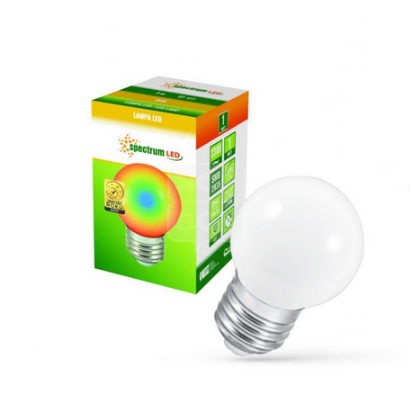 Żarówka LED PCV kulka E27 1W MULTIKOLOR SPECTRUM