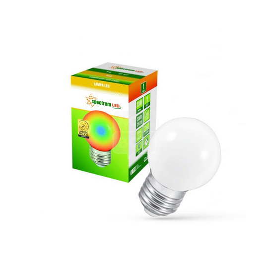 LED PVC ball bulb E27 1W MULTIKOLOR SPECTRUM