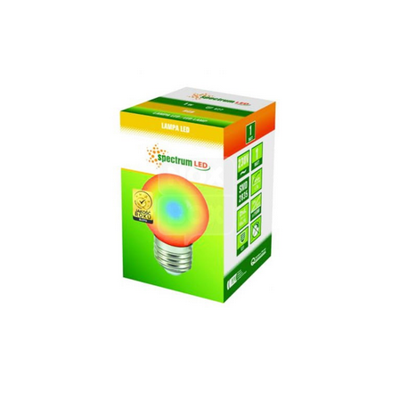 Żarówka LED PCV kulka E27 1W MULTIKOLOR SPECTRUM