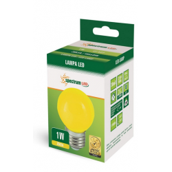 LED PVC ball bulb E27 1W YELLOW SPECTRUM