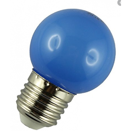 Żarówka LED PCV kulka E27 1W NIEBIESKA SPECTRUM